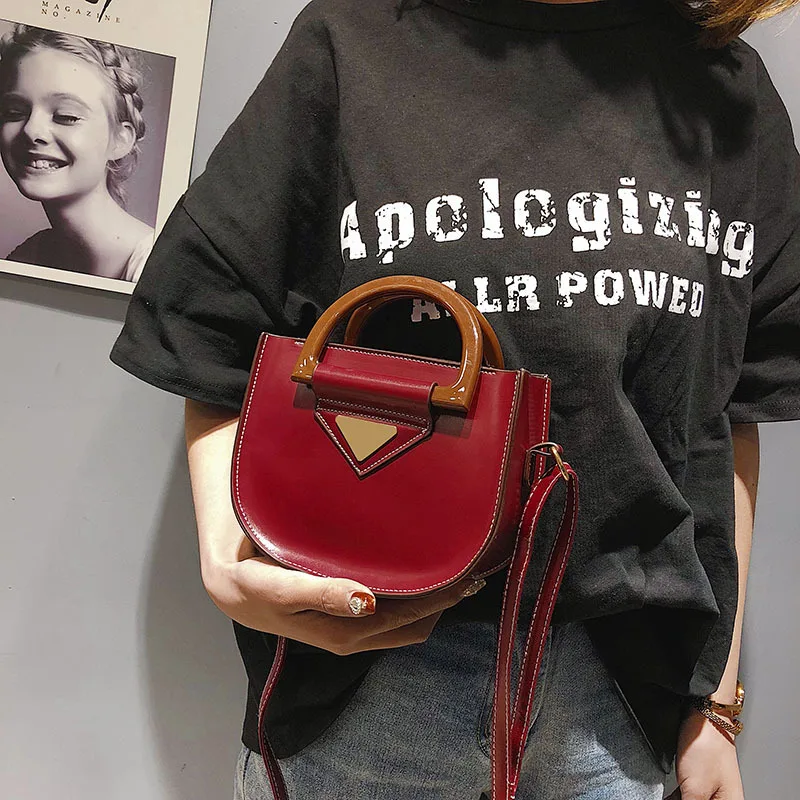 Мода Новый Деревянный Tote высокое качество Для женщин мешочки PU кожаные
