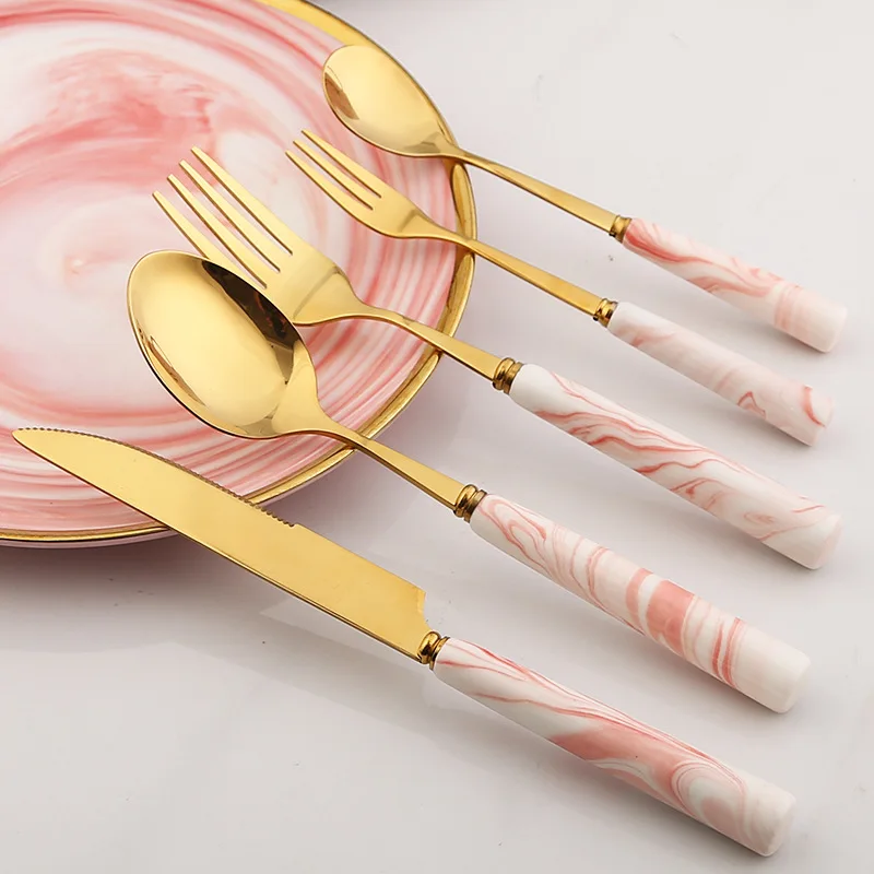 5 шт. набор посуды из нержавеющей стали с керамической ручкой|Столовые сервизы| |