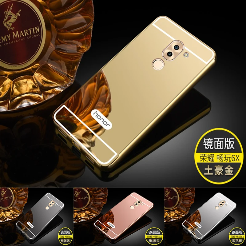 Модные Роскошные зеркальные Чехлы цвета розового золота для Huawei Honor 6X