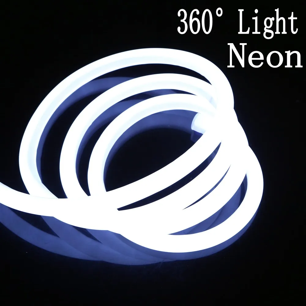 Гибкая неоновая Светодиодная лента 360 градусов 220 В 240 в 120 светодиодов|neon light|strips