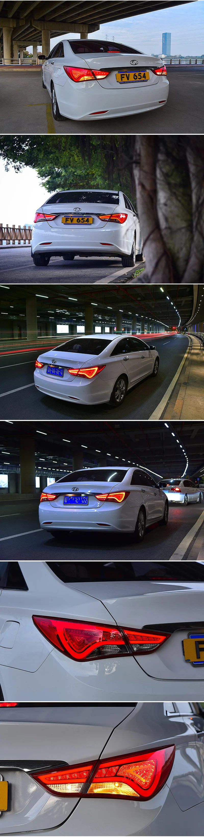 Для hyundai Sonata 2011 2012 2013 Plug& Play светодиодный задний светильник DRL+ тормоз+ Реверс+ сигнал поворота для автомобиля