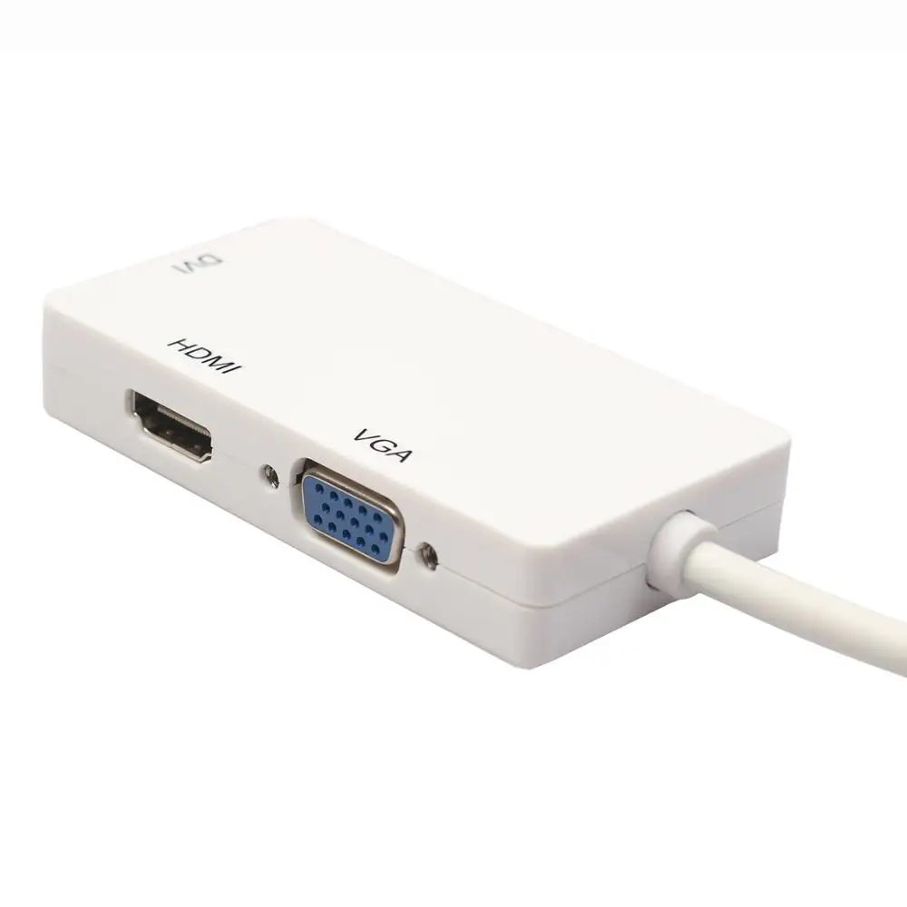 Mini Display Port MINI DP Male To HDMI DVI VGA Женский адаптер конвертер кабель 3 в 1 Thunderbolt для Apple MacBook