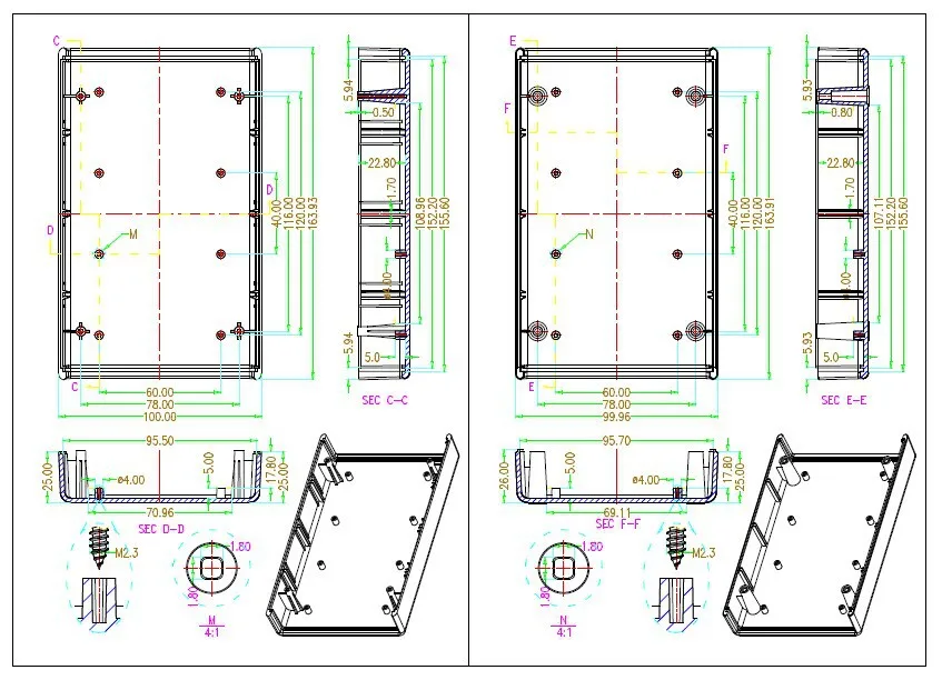 164*100*50 мм Корпус из АБС-пластика для электронного проекта DIY портативный корпус для сборки печатной платы оболочка распределительная коробка