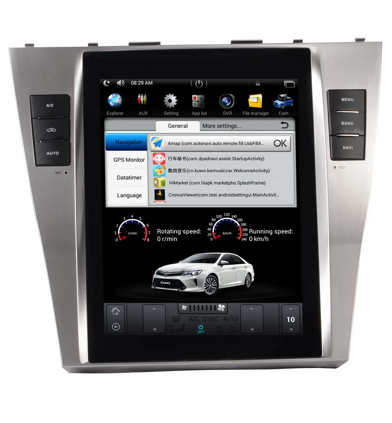Tesla style 10 4 дюймов android 9 0 автомобильный dvd плеер для TOYOTA CAMRY 2007 2011 Авто A/C мультимедиа