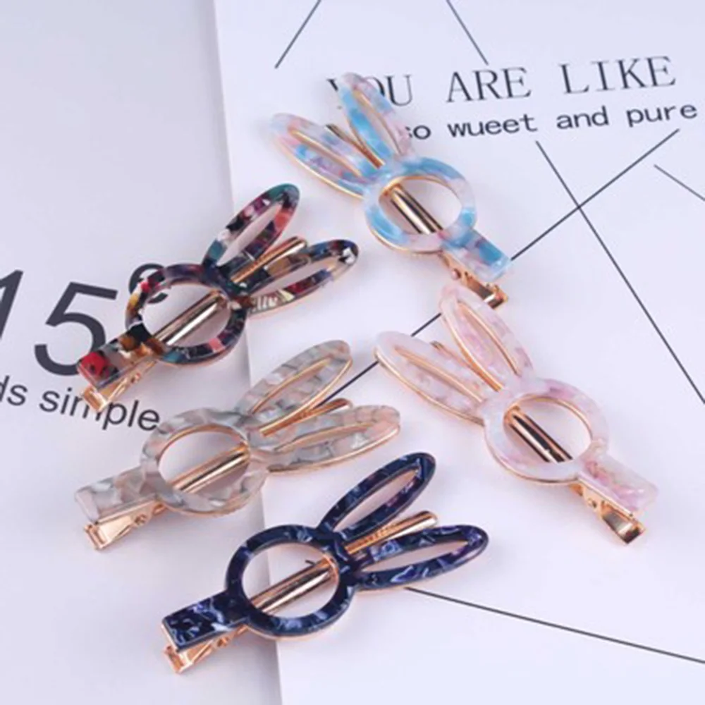 

NEW arrival Women Girls Colorful Acetate Rabbit Shape Hair Clip Lovely Headwear Headband Hairpin Barrettes Hair Accessories