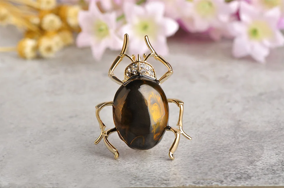 FUNMOR Реалистичная эмаль насекомое, Жук стиль Броши для мальчиков мужчин подарок украшения из металлического сплава тараканов в форме животных бутоньерка