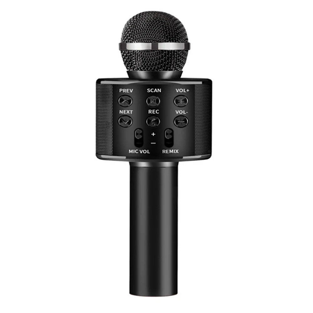 Black Профессиональный ручной Bluetooth беспроводной караоке микрофон телефон плеер микрофон домашний KTV музыка воспроизведение для вокала, с рекордером KTV - Цвет: Black