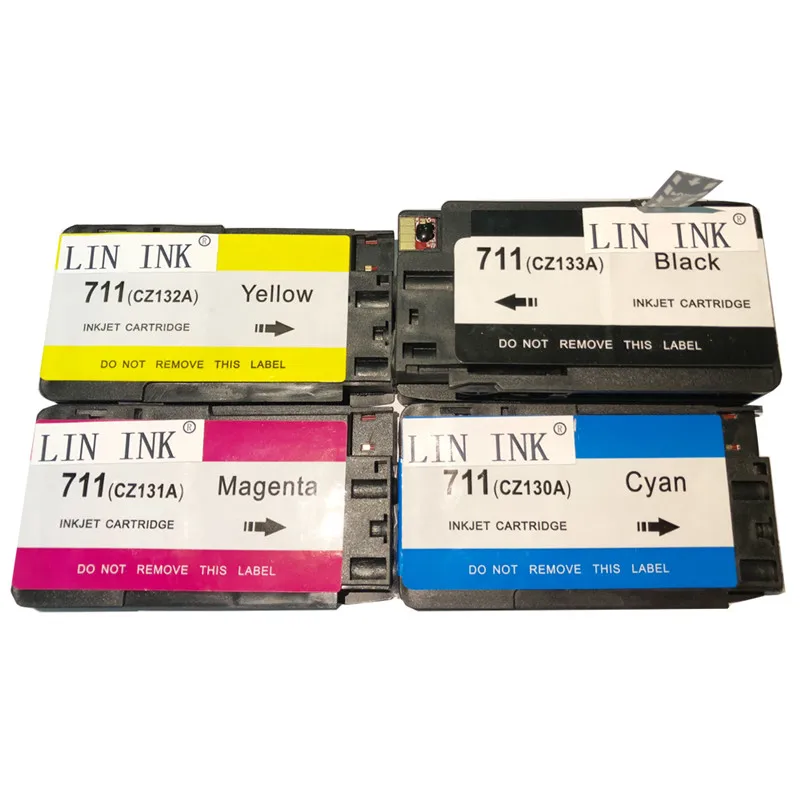 4 шт. чернильный картридж для HP 711 полный Designjet T120 T520 CZ133A CZ130A CZ131A CZ132A|Чернильные