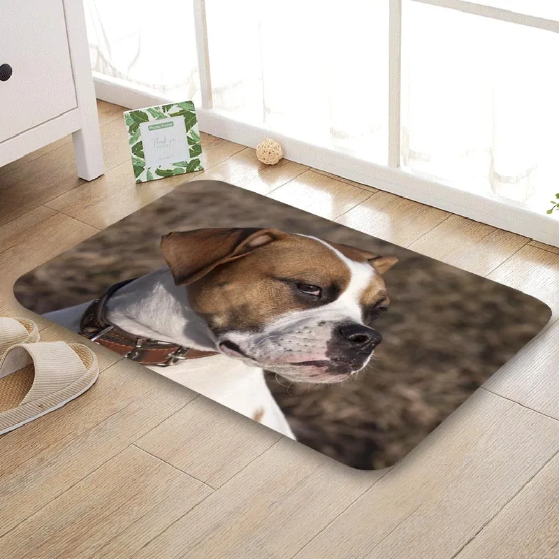 Пользовательские Amstaff Funy коврик пол/ванна/кухня/пляж фланель губка ткань 3D печатных мохнатые украшения для спальни - Цвет: 2
