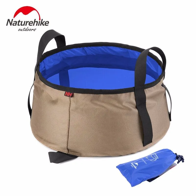 

NatureHike Ultralight Outdoor Nylon Folding 10L Water Washbasin Portable Wash Bag Foot Bath Camping Equipment Travel kits