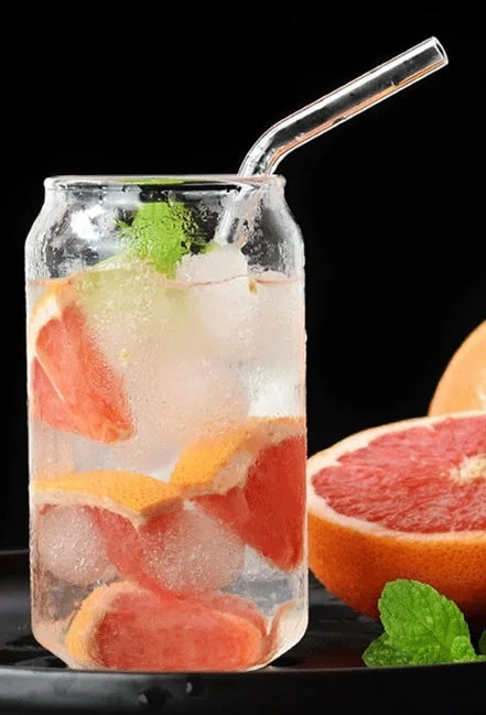 550ml with straw Ins, горячая Распродажа, модная стеклянная чашка для воды, молока, сока, пивная стеклянная чашка 400 мл, 550 мл и соломенная десертная чашка, Шейк-стакан - Цвет: 550ml with straw