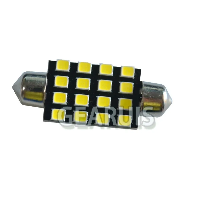 10 шт. C5W Festoon Canbus 16 SMD 2835 Светодиодный 120MA без ошибок 31 мм 36 39 41 16SMD светильник для
