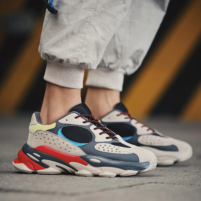 Кроссовки мужские на платформе шнуровке Повседневная Удобная прогулочная обувь
