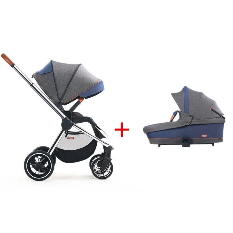 Gray cradle Детская коляска 3 в 1, легкая, брендовая, kinderwaga, портативная, Poussette, для путешествий, складная коляска для новорожденных - Цвет: Gray cradle