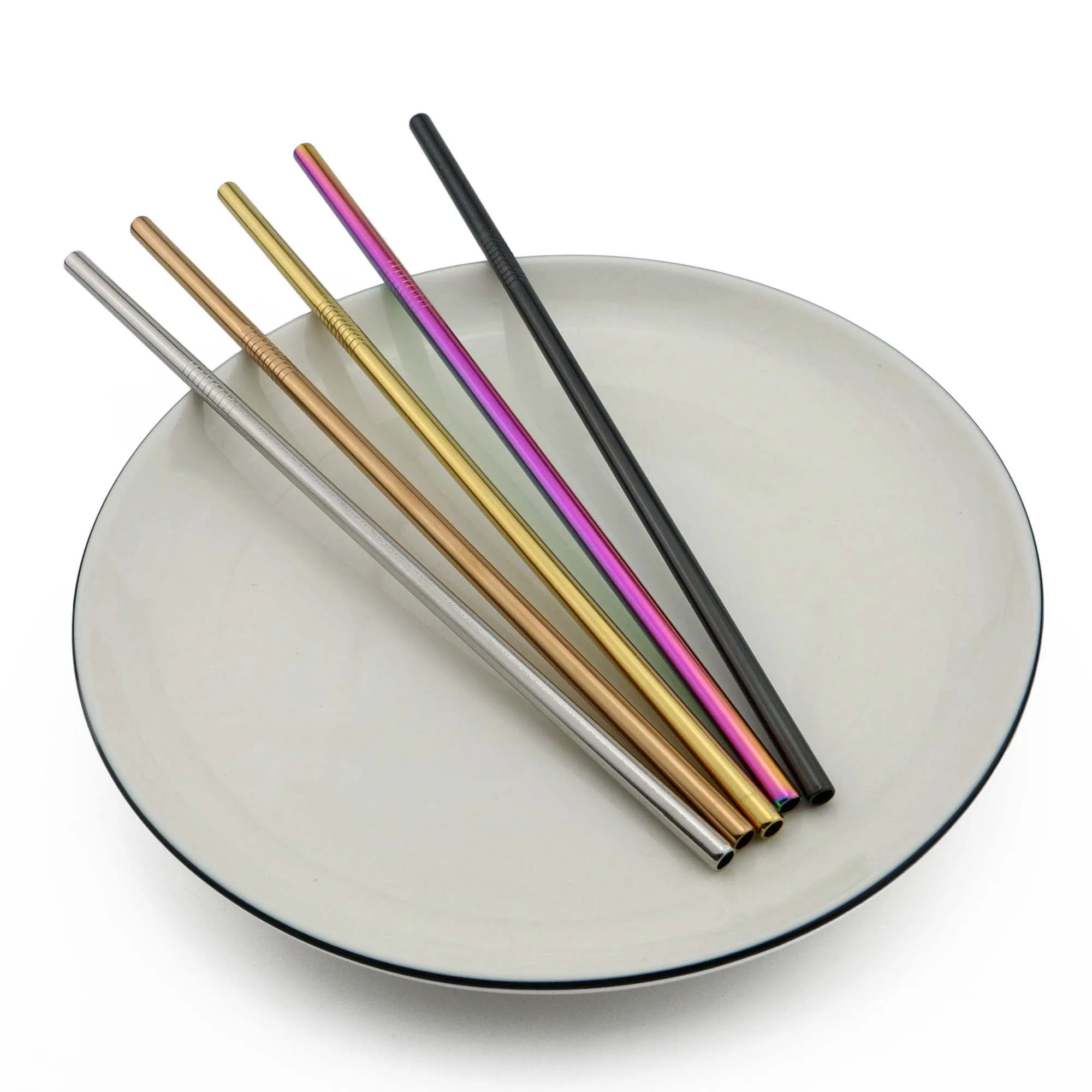 1/2/4Pcs Reusable Metal Drinking Straw 304 Stainless Steel with Cleaner Brush For Mugs 20/30oz Bar Party Accessory | Дом и сад
