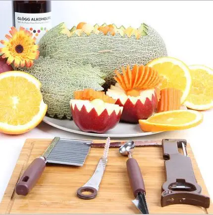 4 шт. набор инструментов для резьбы по фруктам и овощам ложки дыни шаровары из