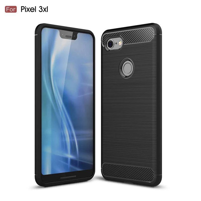 Для Google Pixel 3/3 XL чехол матовый углеродного волокна ударопрочный ТПУ защитный для