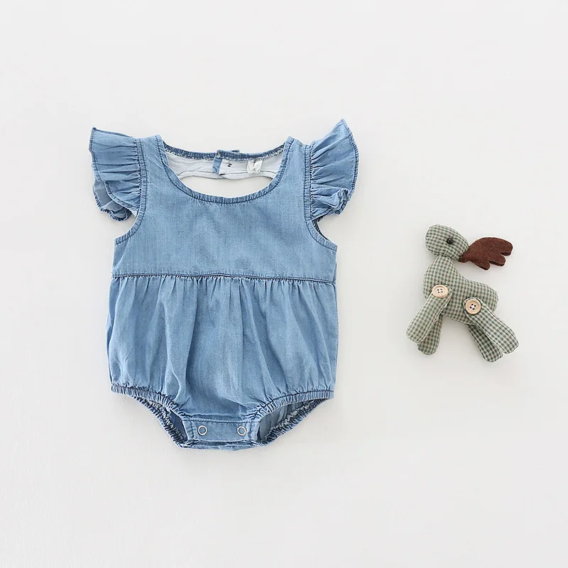 Винтажный комбинезон для младенцев маленьких девочек и мальчиков с оборками