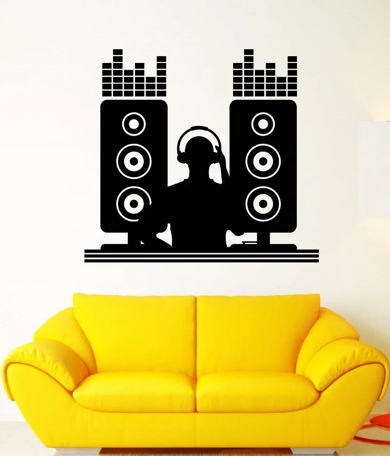 Виниловая наклейка на стену DJ music bar диск для ночных клубов жокейский музыкальный