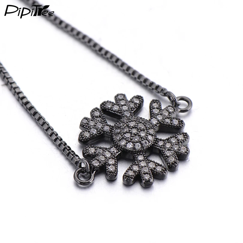 Браслет Pipitree со снежинками и цветами для женщин мужские шармы цвета розового