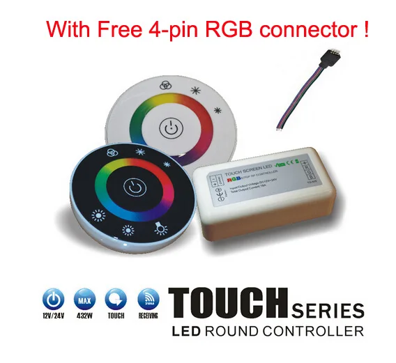 Сенсорный контроллер RGB DC 12 В 24 18 А беспроводной светодиодный RF сенсорная панель