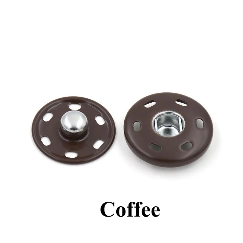 coffee Meetee 20 штук 12/15/19/21/25 мм металлические застежки-кнопки куртка из искусственной кожи pu ветровка Невидимый/простеганные аксессуары «сделай сам» - Цвет: coffee