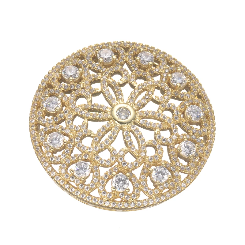 Подвески Micro Pave CZ браслет из золота 38 мм круглые плавающие кулоны для женщин