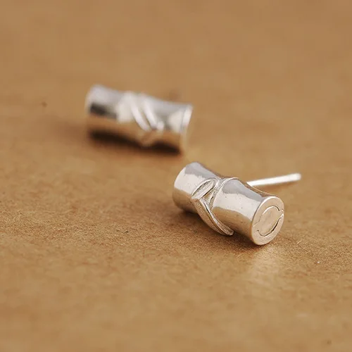 Женские бамбуковые серьги гвоздики sterlingSV 925 Корейская версия модных простых