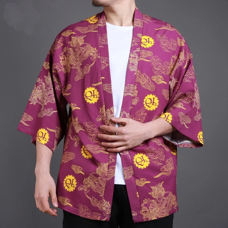 Yukata haori, мужское японское кимоно, кардиган, мужской костюм самурая, одежда, кимоно, куртка, мужское кимоно, рубашка yukata haori FF001B