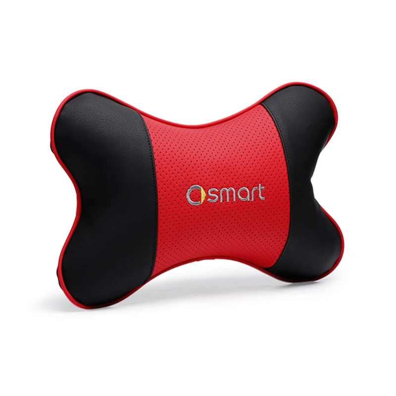 Black red Автомобильный интерьер PU кожаный подголовник для smart 453 450 451 fortwo forfour головка из вспененного материала подушка для шеи - Цвет: Black red