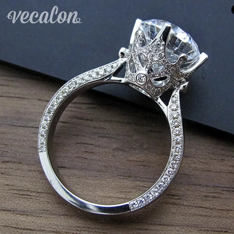 Женское Винтажное кольцо с фианитом 3 карата из серебра 925 пробы|wedding band ring|band