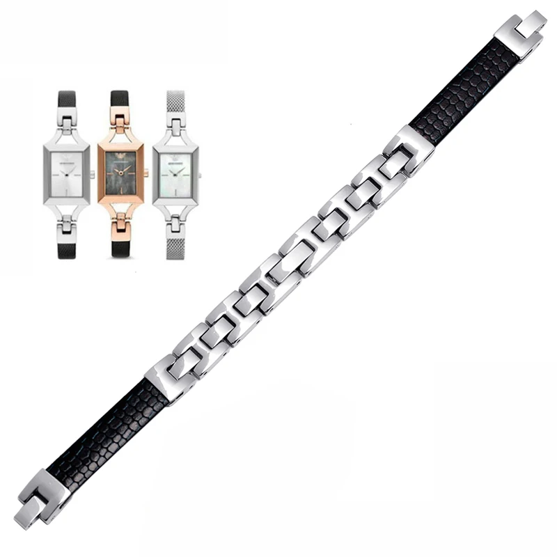 Новые высококачественные Ремешки для наручных часов AR7331 AR7328 AR7330 женские часы ремешок 3,5 мм браслет из нержавеющей стали - Цвет ремешка: silver blue