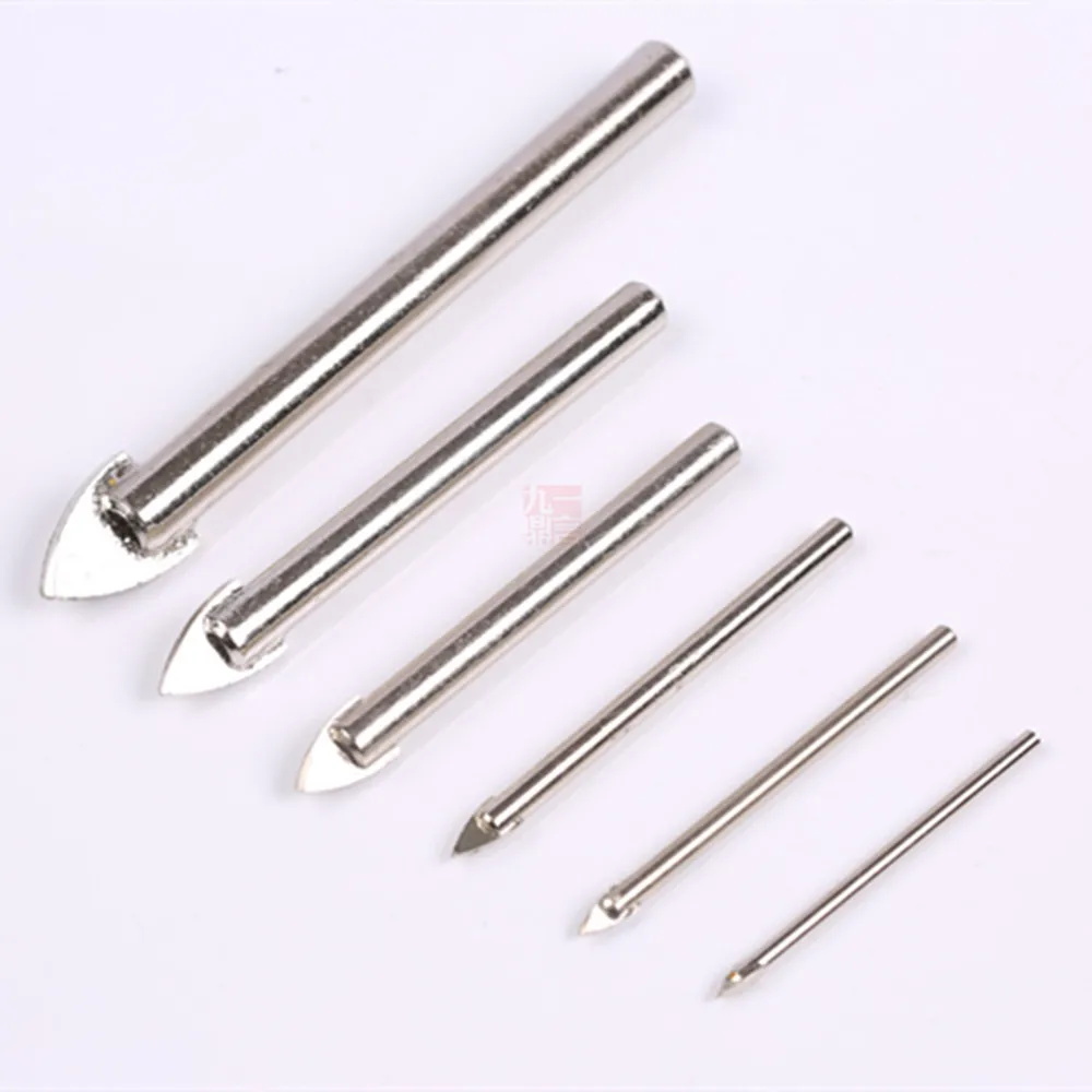 

9pcs/lot durable tungsten carbide drill bit for ceramic tile glass 3-4-5-6-8-10-12-14-16mm tip diameter free shipping