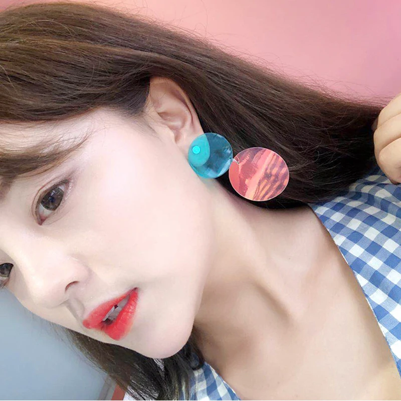 Уникальные висячие серьги с блестками геометрические круглые женские для женщин