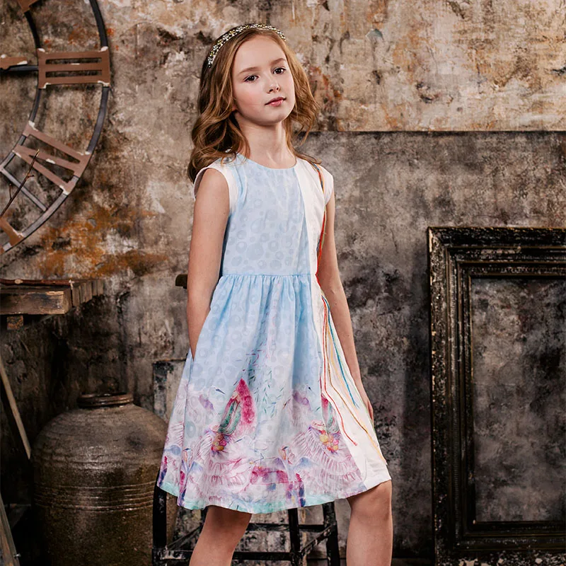 2019 г. новое летнее праздничное платье принцессы для девочек Детские платья vestidos