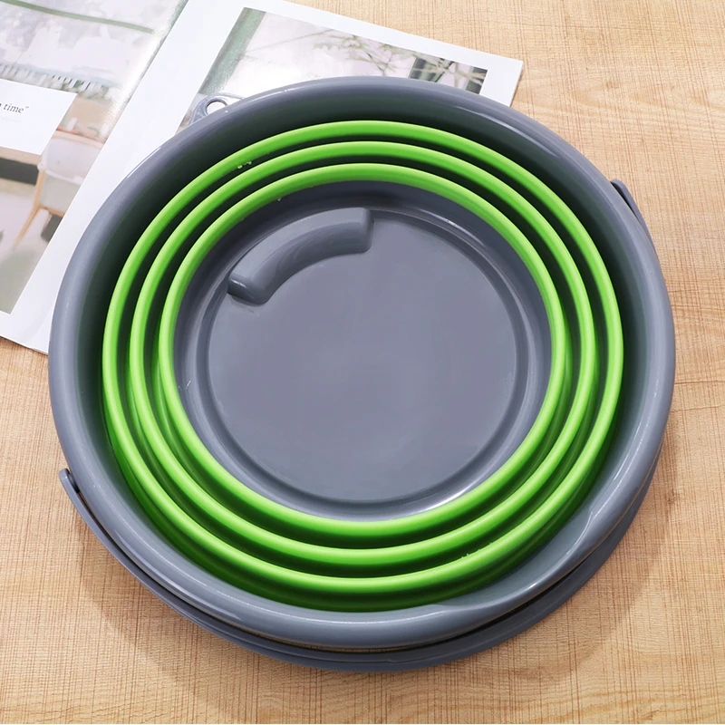 Складное Силиконовое ведро объемом 10 л моющееся для кемпинга автомобиля рыбалки