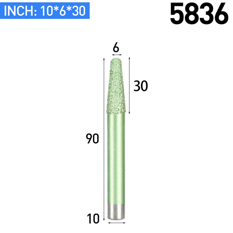 HUHAO 1 шт. алмазная гравировальная машина фрезы металлургический плавленый камень резец инструменты тисненая надпись гранит - Длина режущей кромки: 5836