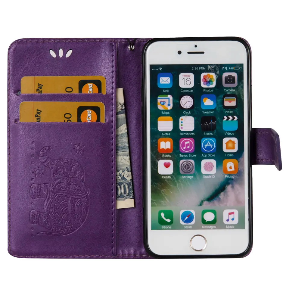Чехол Coque Elephant для Apple iphone 11 Pro Max X XR XS MAX 7 8 6 6S Plus 5 5S SE кошелек чехол для телефона слот для карты Capa DP02Z