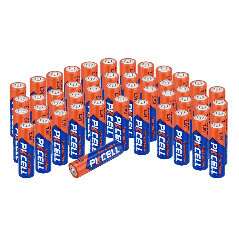 60 шт. русский склад PKCELL AA батареи 1 5 V LR6 AM3 E91 MN1500 сухие щелочные