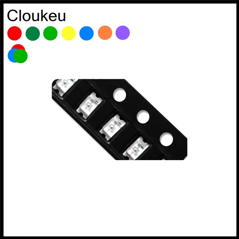 

100Pcs 0805 Chip Light emitting diode LED White Red Blue Green Yellow Orange Purple Pink 2012