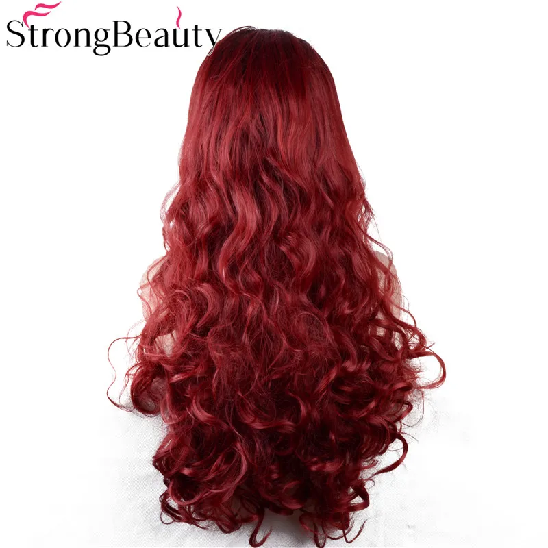 Strongbeauty/длинные волнистые красные женские Искусственные волосы синтетические на
