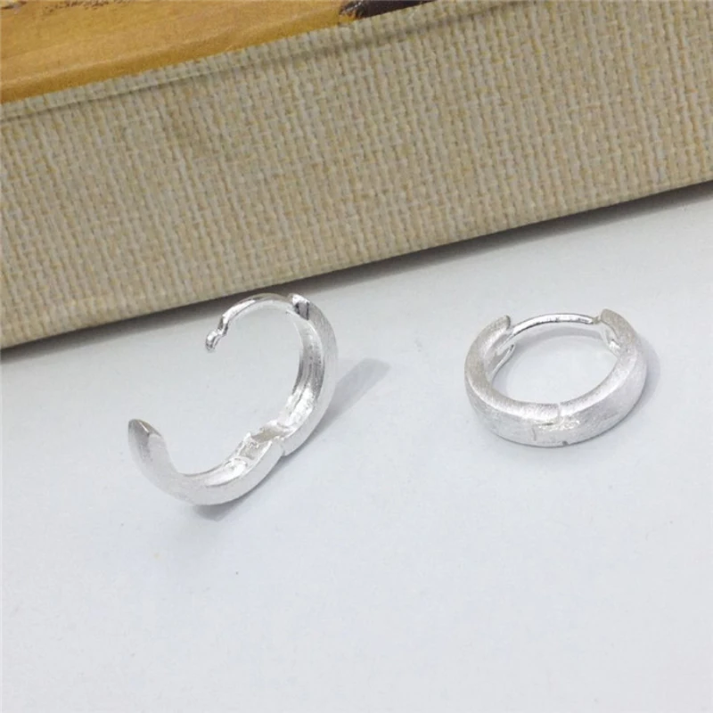 Женские серьги из чистого серебра 925 пробы простые глянцевые/матовые кольца