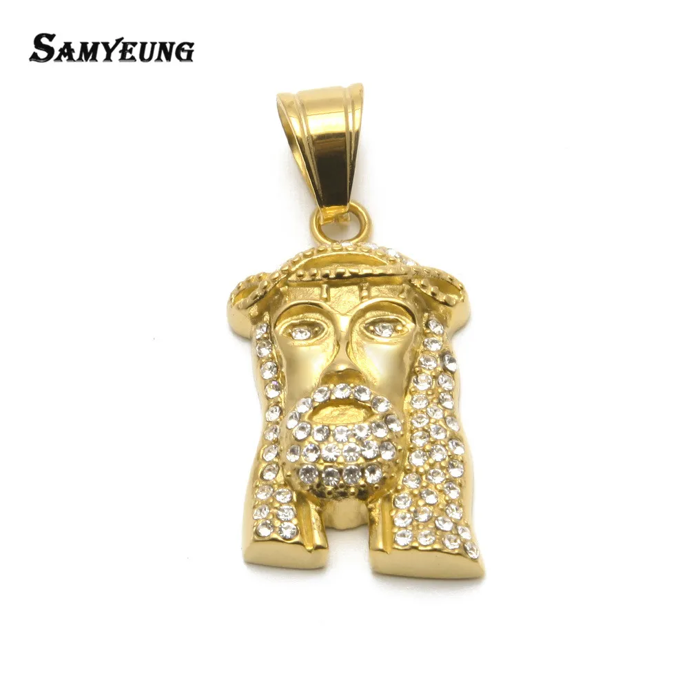 Samyeung Hiphop Stainless Steel Jesus Gold Necklaces for Male Hip hop Necklace Women Neckless Steampunk Jewellery Bijoux Femme | Украшения