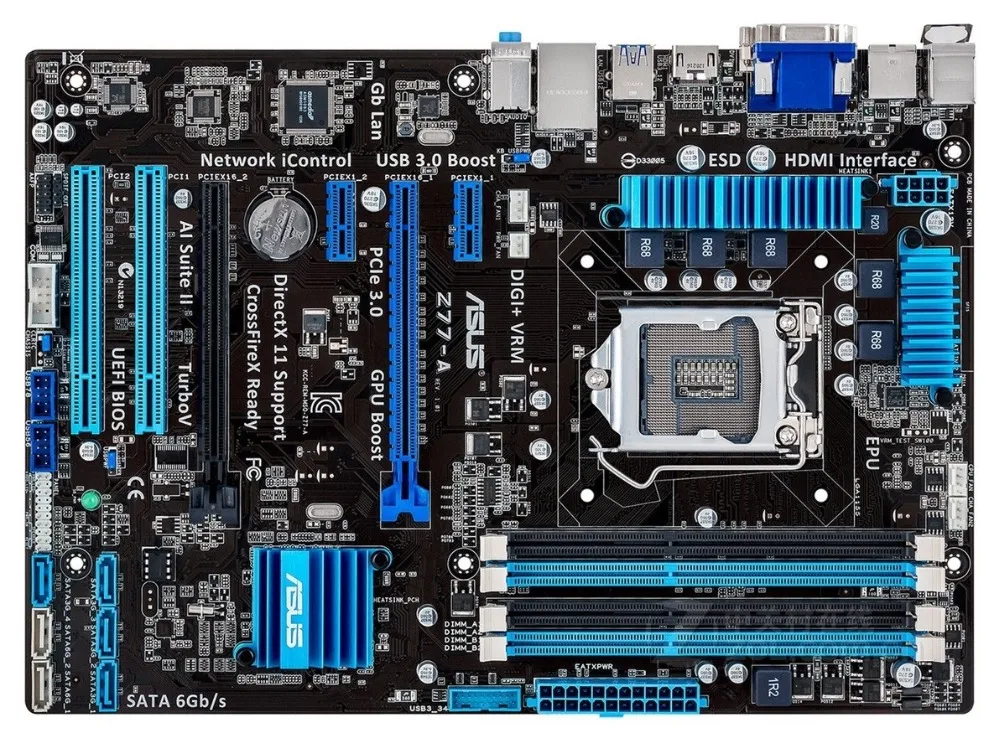 Asus Z77-A оригинальная материнская плата DDR3 LGA 1155 32 Гб USB2.0 USB3.0 VGA, HDMI, DVI 22/32nm Процессор Z77 рабочего Материнская плата