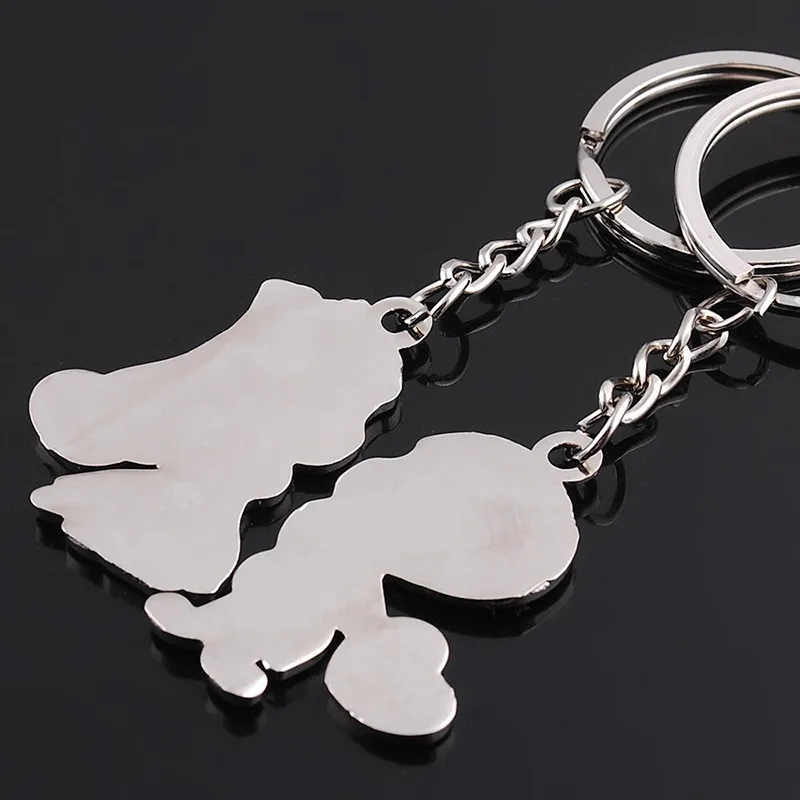 

(20 pairs/lot)Free Shipping Wholesale Creative Wedding Couple Keychain Cartoon Bride and Groom Keyring Wedding Souvenir KC011
