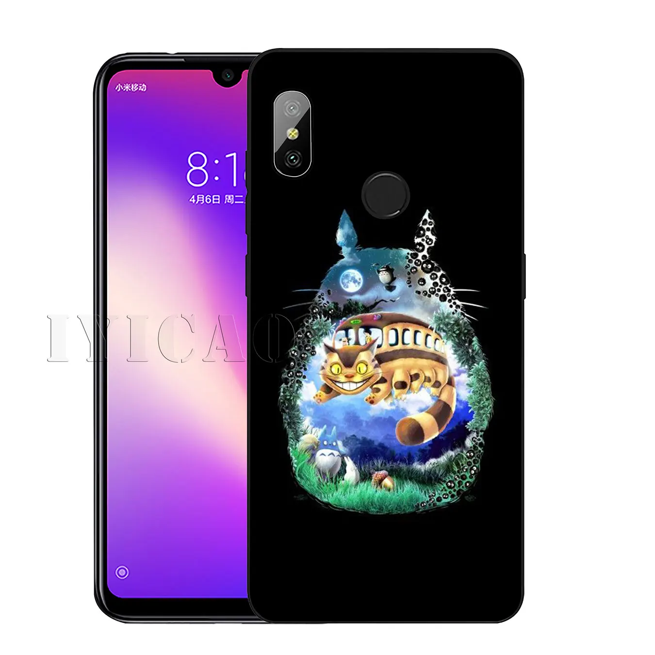 IYICAO Spirited Away Soft Silicone Phone Case for Xiaomi Redmi K30 K20 8A 7A 6A 5A S2 GO Note 8 8T 7 5 6 Pro Black TPU Cover |