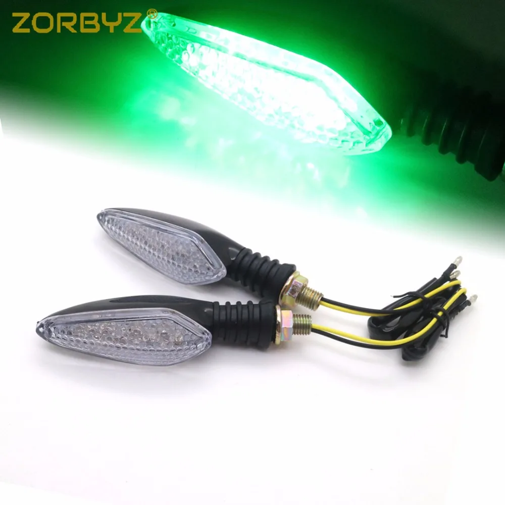 Зеленый светодиодный индикатор поворота ZORBYZ для мотоцикла Honda Yamaha Kawasaki KTM Sport Street