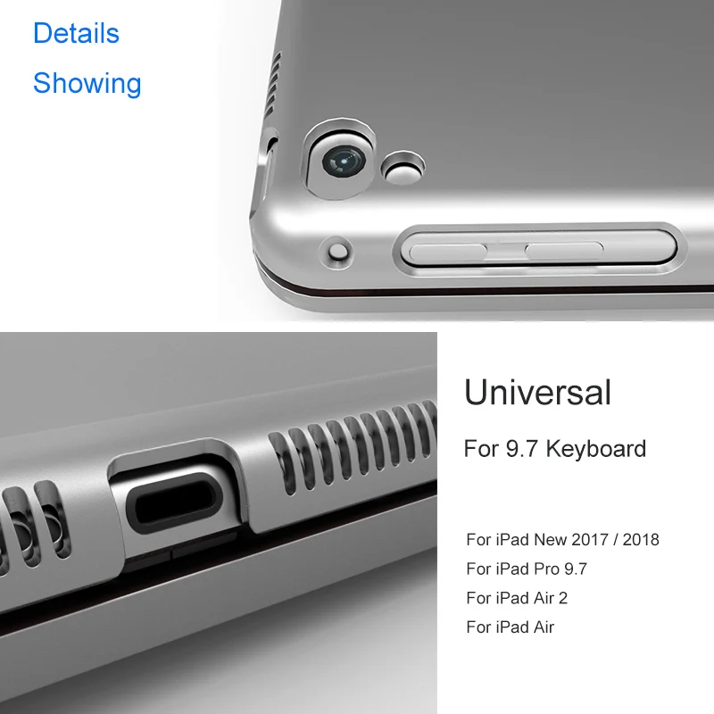 Loufu Bluetooth клавиатура для iPad металлический корпус для нового iPad 9,7 дюймов Чехлы планшеты A1822 A1823 A1893 A1954