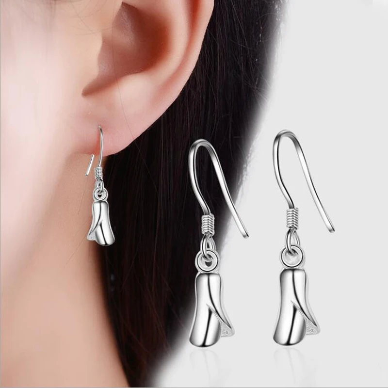 

KOFSAC New Sterling Silver 925 Earrings For Women Anniversary Charming Lily Flower Eardrop Earring Jewelry Mother's Day Gifts