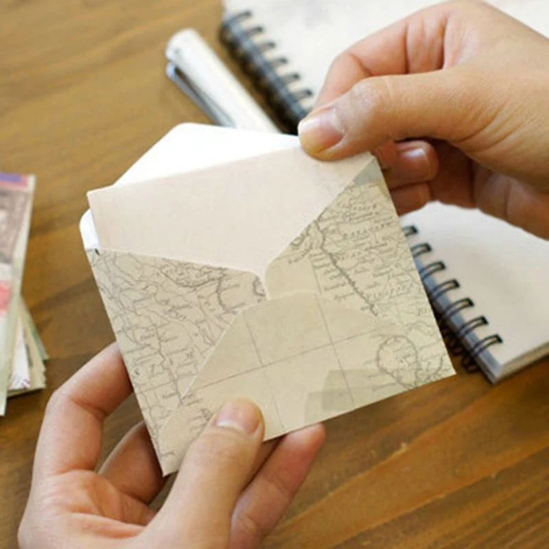 Винтажные маленькие конверты из крафт бумаги 12 шт./компл. с окошком для